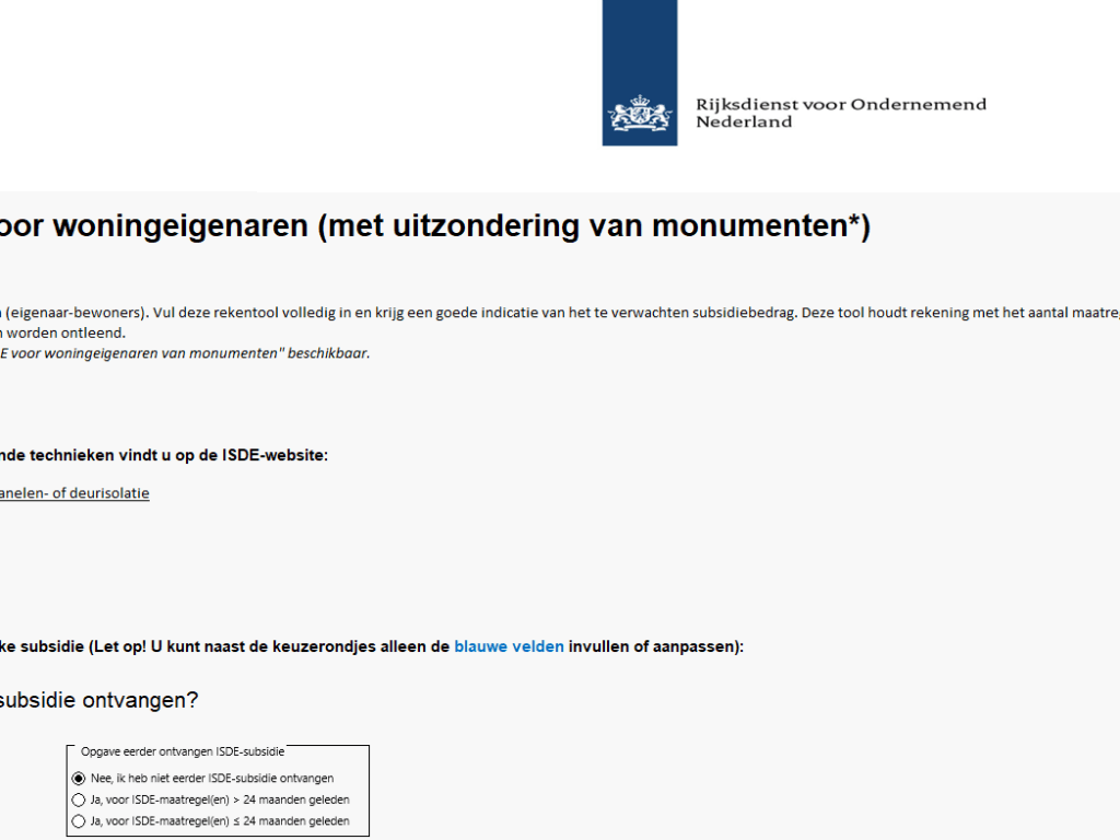 ISDE rekentool 2025 verduurzaming