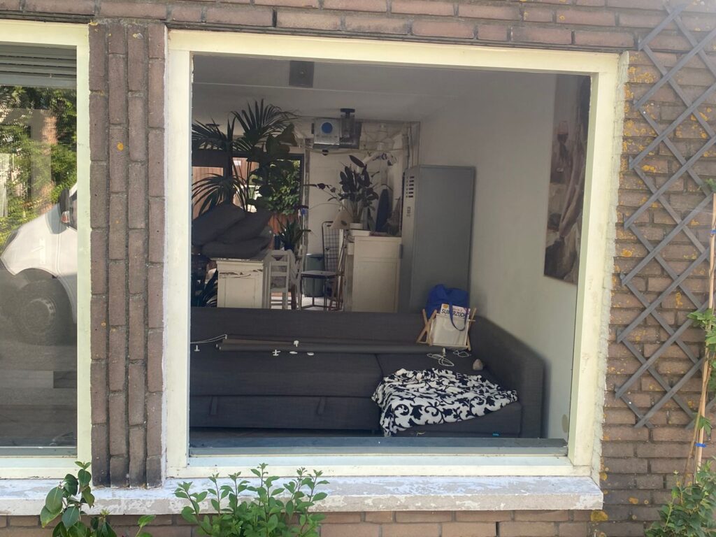 Window view of a cozy interior